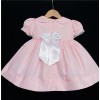 Baby Girl Pale Pink Puff Dress Satin Bow "2133 Pink"