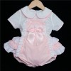 Baby Girl Pink Frilly Back Romper with White Shirt "2138 Pink"