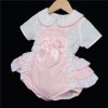Baby Girl Pink Frilly Back Romper with White Shirt "2138 Pink"