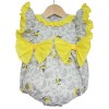 Baby Girl Grey Floral Romper Frilly Shoulder "LM2201"