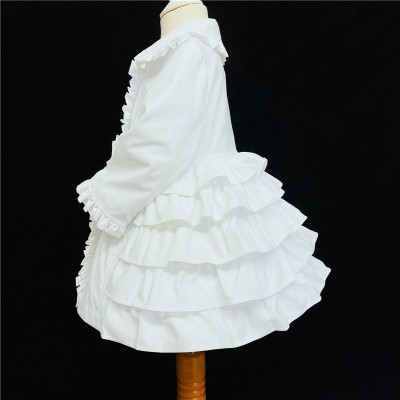 Baby Girl White Spanish Puff Ball Ruff Jacket "MYD402 White"
