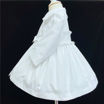 Baby Girl White Pff Ball Jacket Satin Bow "MYD401 W"