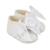 Baby Girls Big Bow Patent Pram Boots "B073 White"