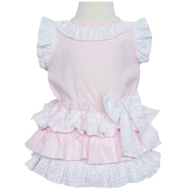 Baby Girl Pink Frilly Shorts with Linen Top "MYD318 Pink"