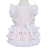 Baby Girl Pink Frilly Shorts with Linen Top "MYD318 Pink"