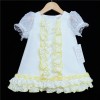 Baby Girl White Yellow Frilly Dress "2149"