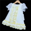 Baby Girl White Yellow Frilly Dress "2149"